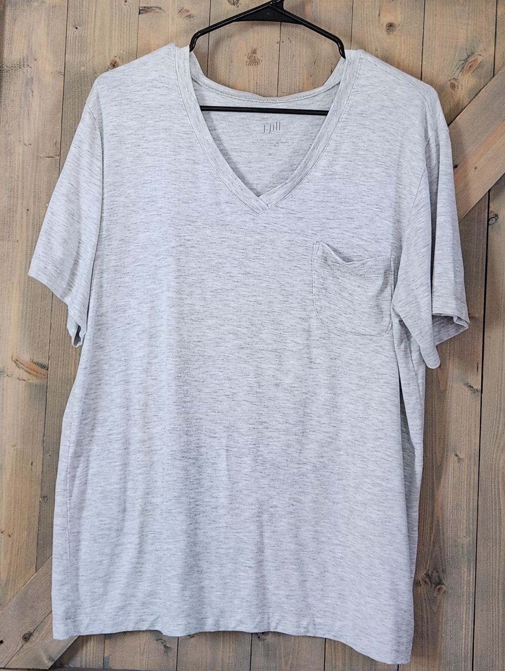 J. Jill Easy Pocket Tee Medium Heather Grey